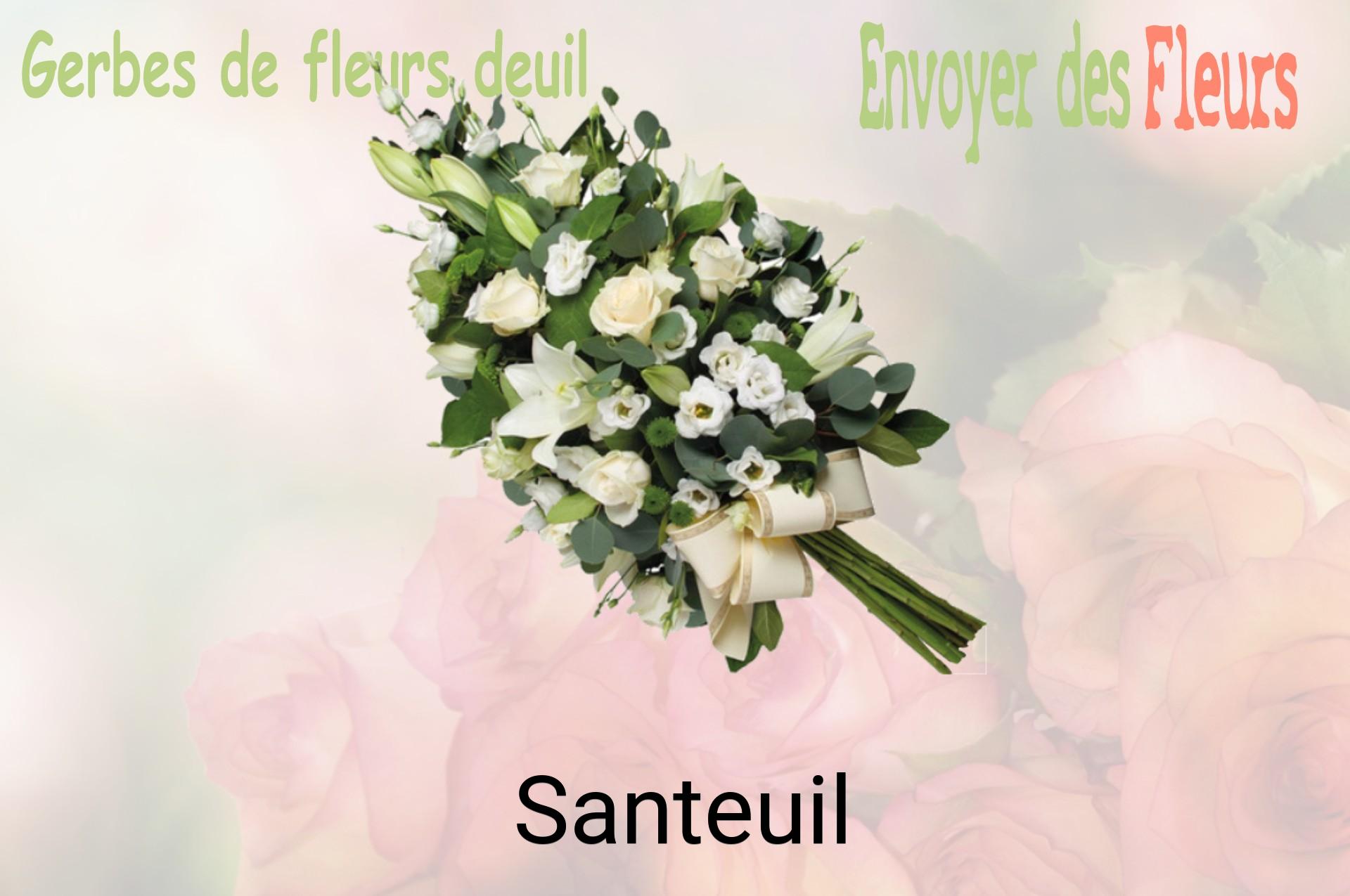 Gerbe de fleurs de deuil livrée à Santeuil